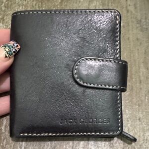 Jack Georges Black Leather Taxi Wallet